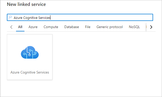 Screenshot that shows Foundry Tools as a new linked service.