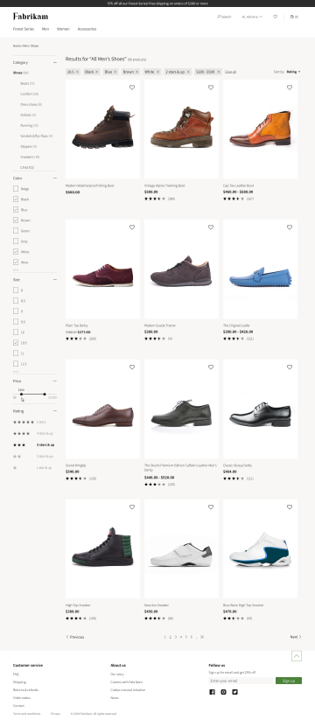 Screenshot of the search landing page.