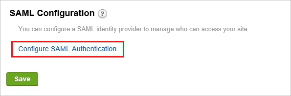 SAML Configuration SAML Configuration