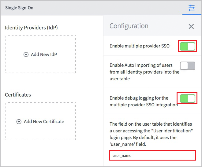 Screenshot of Single Sign-On dialog box