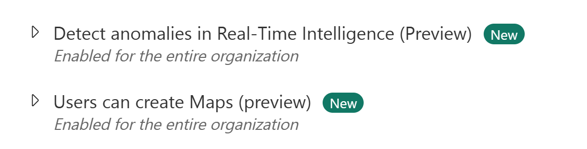Screenshot of enabling the preview items in the admin portal.