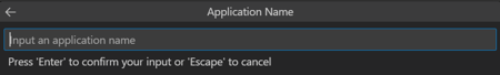 Screenshot shows the field to enter the app name.