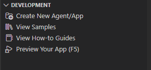 Screenshot shows the Development section.