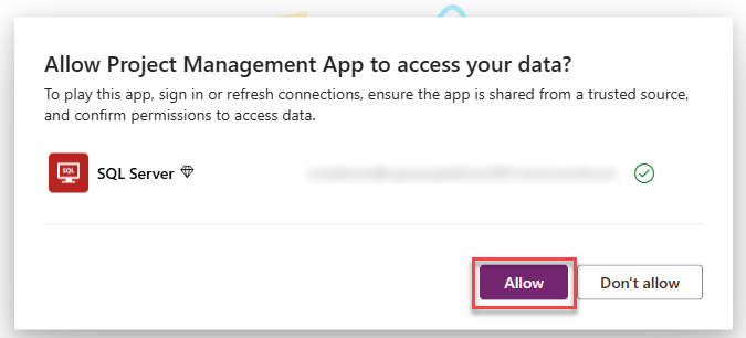 Consent dialog requesting permissions for the app