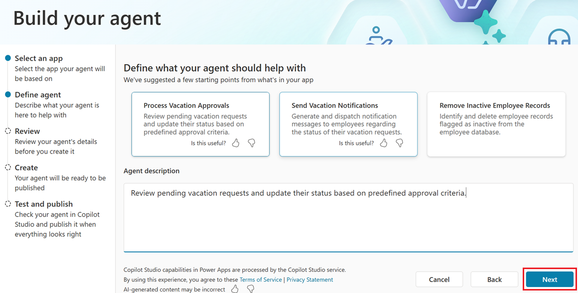 Select a suggestion or describe the process you want to automate