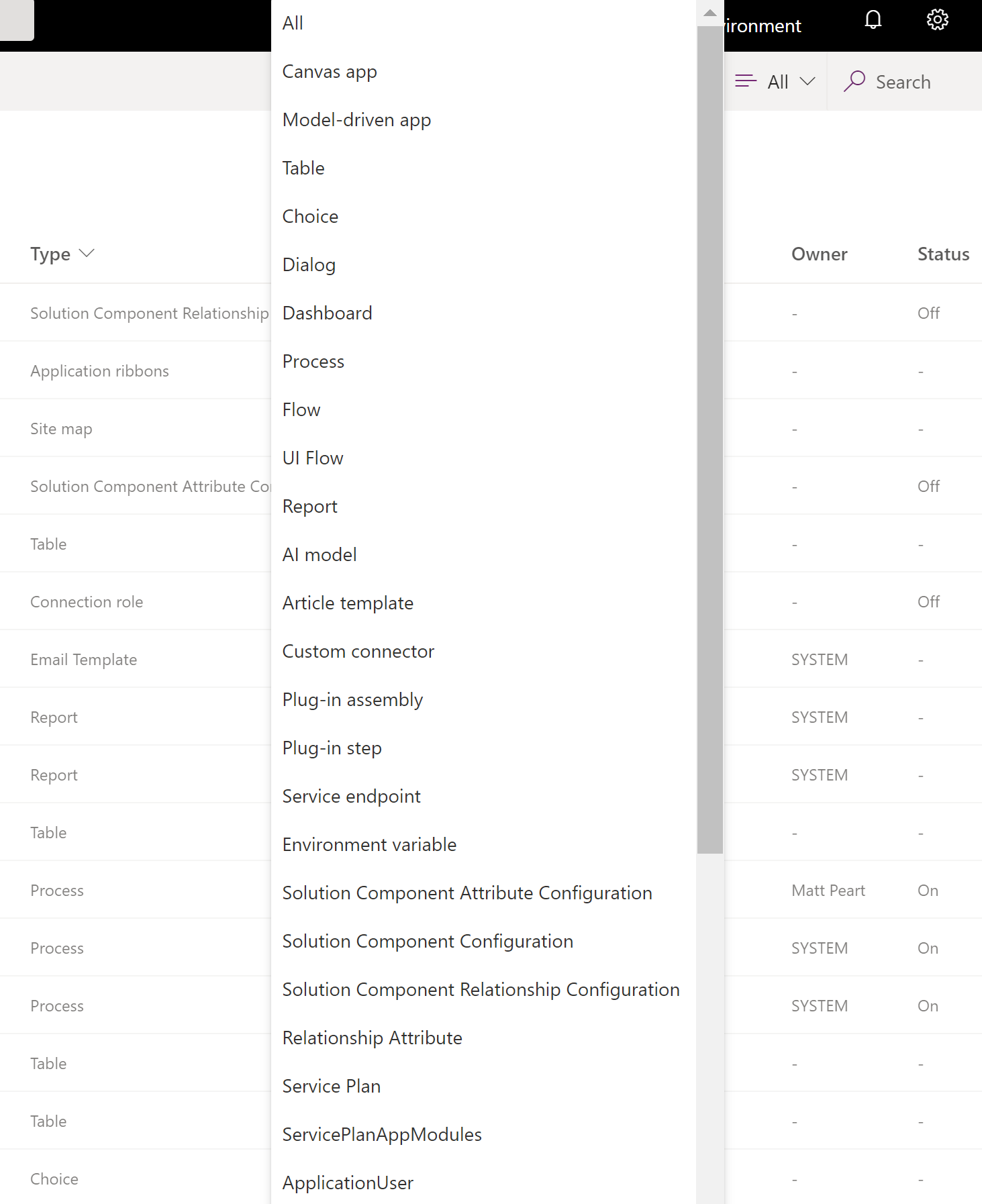 Filter component by type Filter component by type.
