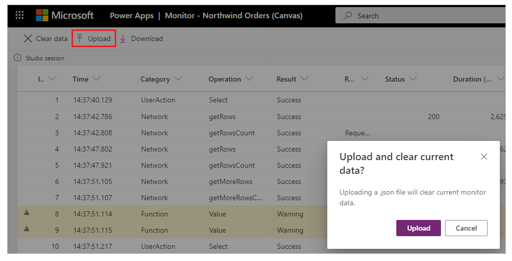 Upload trace files Upload trace files.