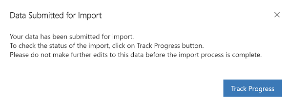 Track the import progress Track the import progress.