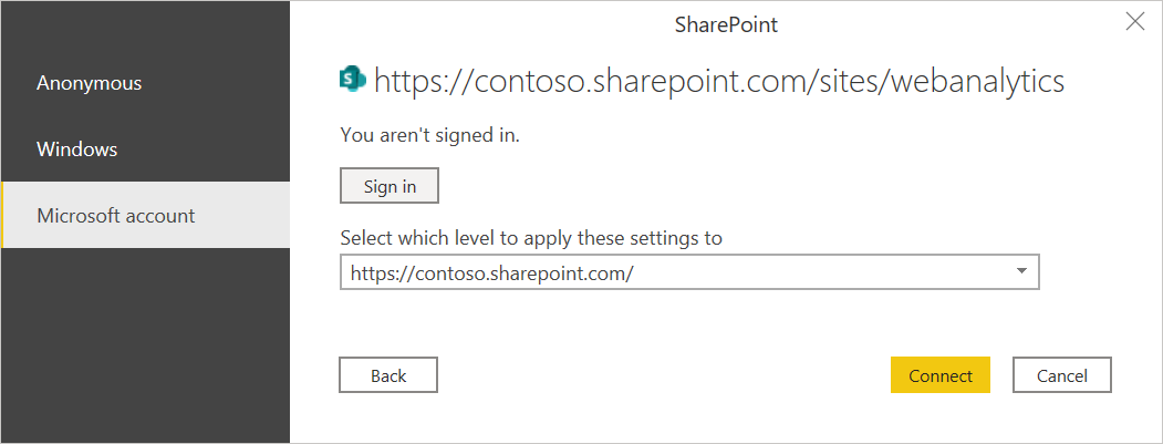 Screenshot of the authentication dialog where you enter your credentials.
