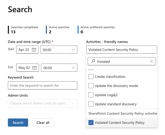 Microsoft Purview Audit Search