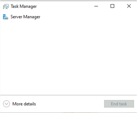 Screenshot that shows the condensed view of Task Manager.