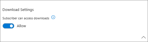 Screenshot of the download settings option dialog. Allow is selected by default. Access to downloads