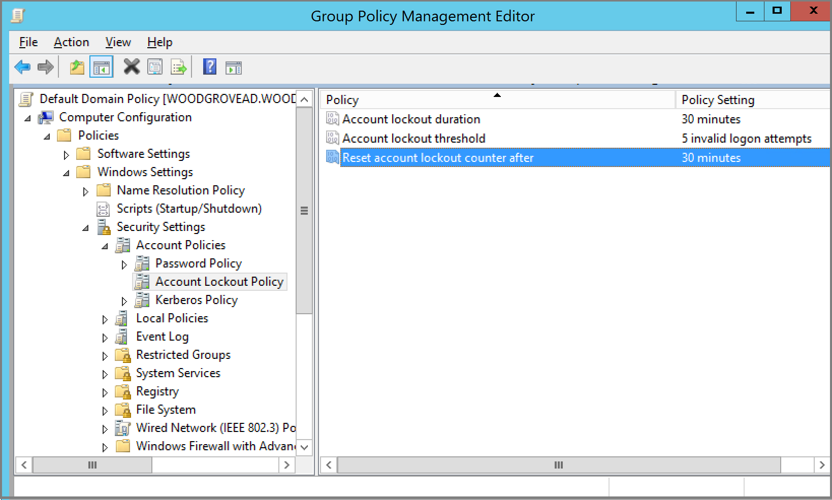 Modify the on-premises Active Directory account lockout policy