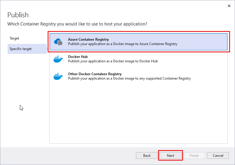 Screenshot that shows the Publish from project overview pane.