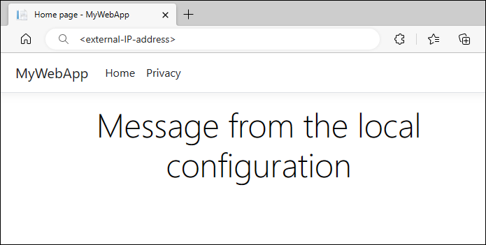 Screenshot showing Kubernetes Provider before using configMap.