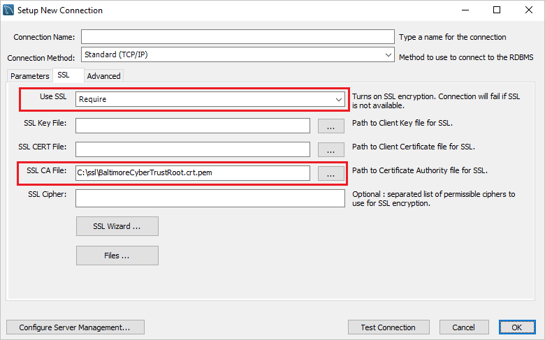 Save SSL configuration