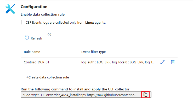 Skjermbilde av kommandolinjen på koblingssiden.