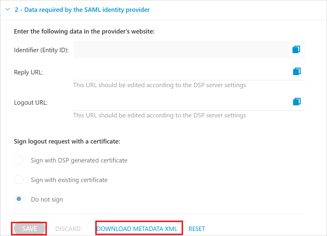 Center Screenshot shows settings of the identity provider.