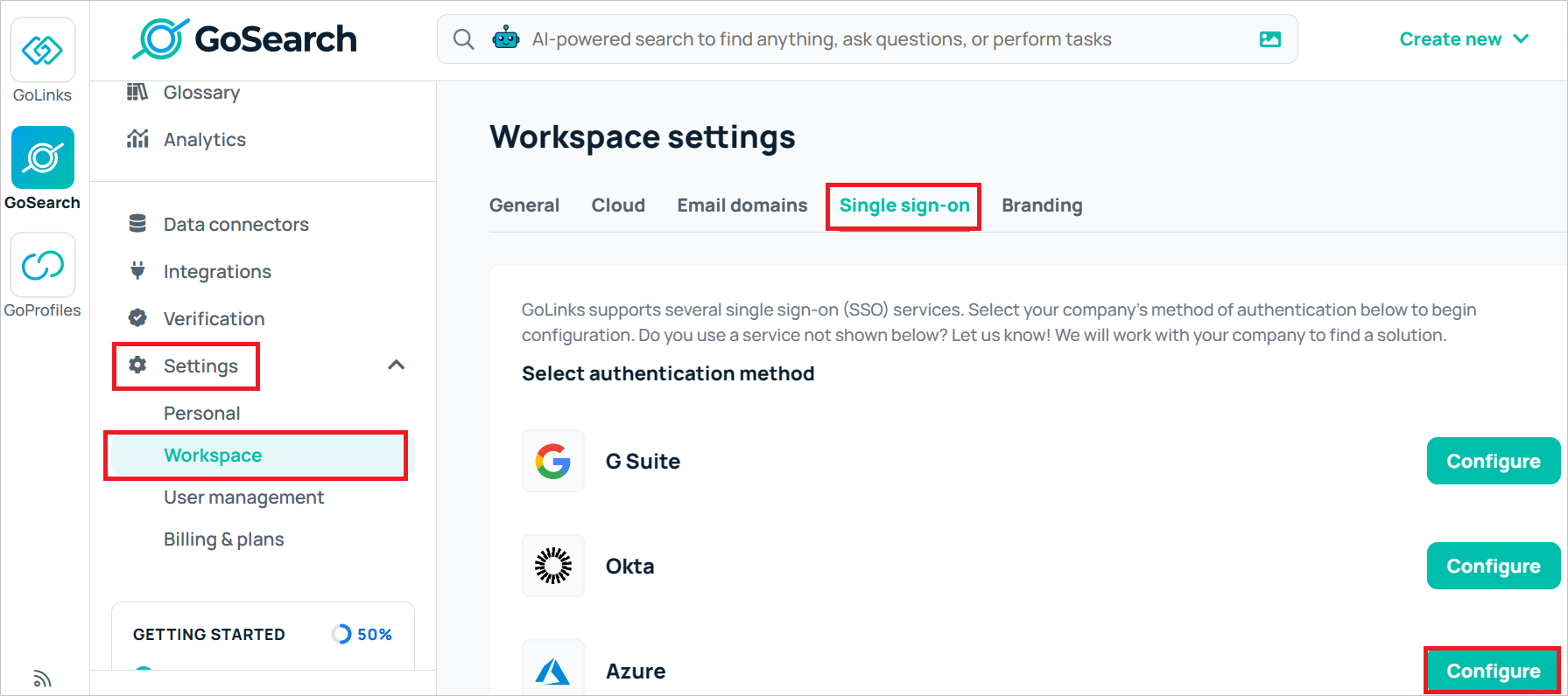 Settings Screenshot shows Settings for the configuration.