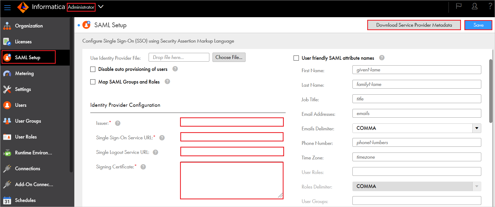 Business Screenshot that shows the Settings page of Brainfuse.