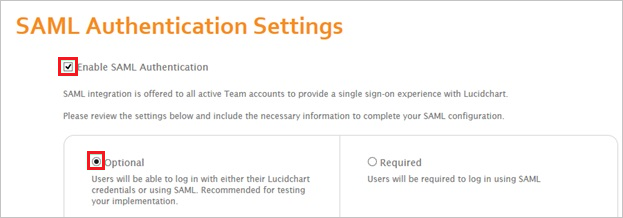 SAML Authentication Settings SAML Authentication Settings