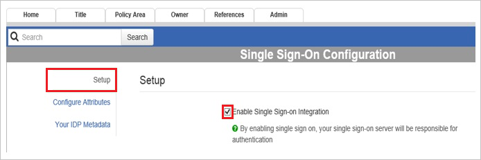 Single Sign-On Configuration Single Sign-On Configuration