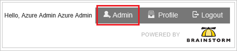 Admin menu Screenshot shows the Admin menu item for Brainstorm