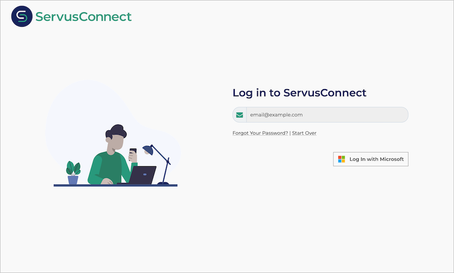 Log In with Microsoft Button Screenshot shows the Log In with Microsoft button.