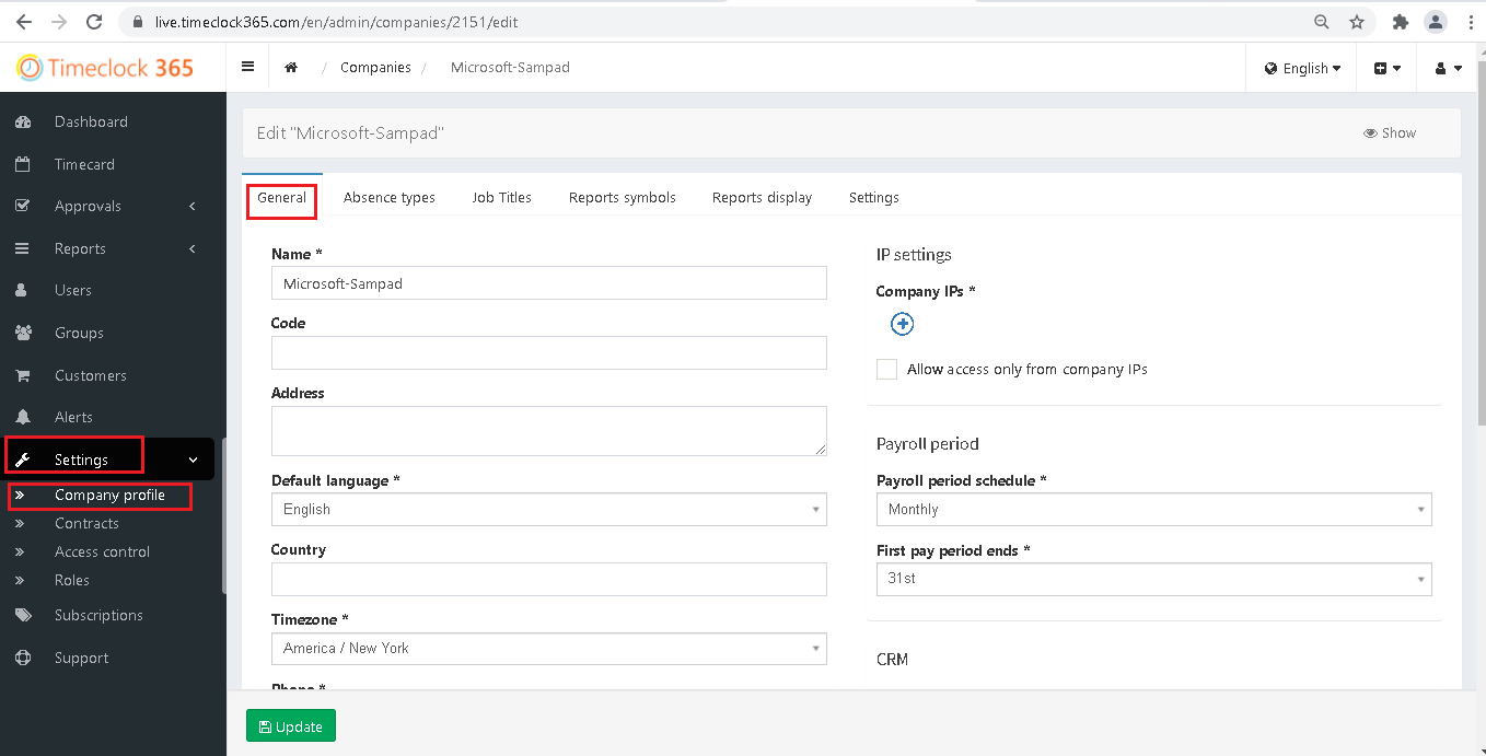 Screenshot of Generate Token Page.
