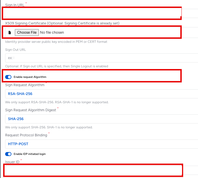 Profile Screenshot that shows the Configuration of SSO Authentication.