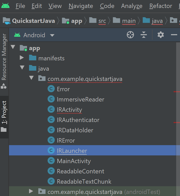 Screenshot of IRLauncher Java class file.