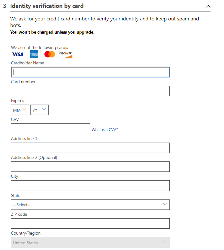 Screenshot showing identity verification by card.