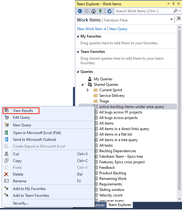 Screenshot, Visual Studio, open context menu and choose option.