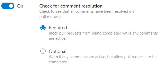 Screenshot of Check for comment resolution.