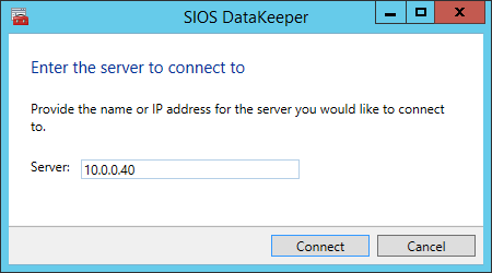 Figure 37: Insert the name or TCP/IP address of the first node the Management and Configuration tool should connect to, and in a second step, the second node