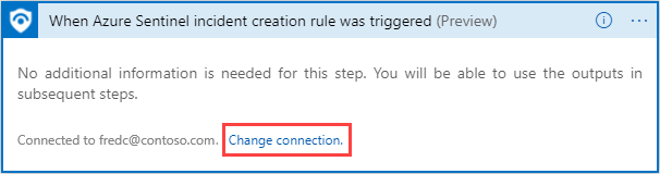 Screenshot of the Change connection link.