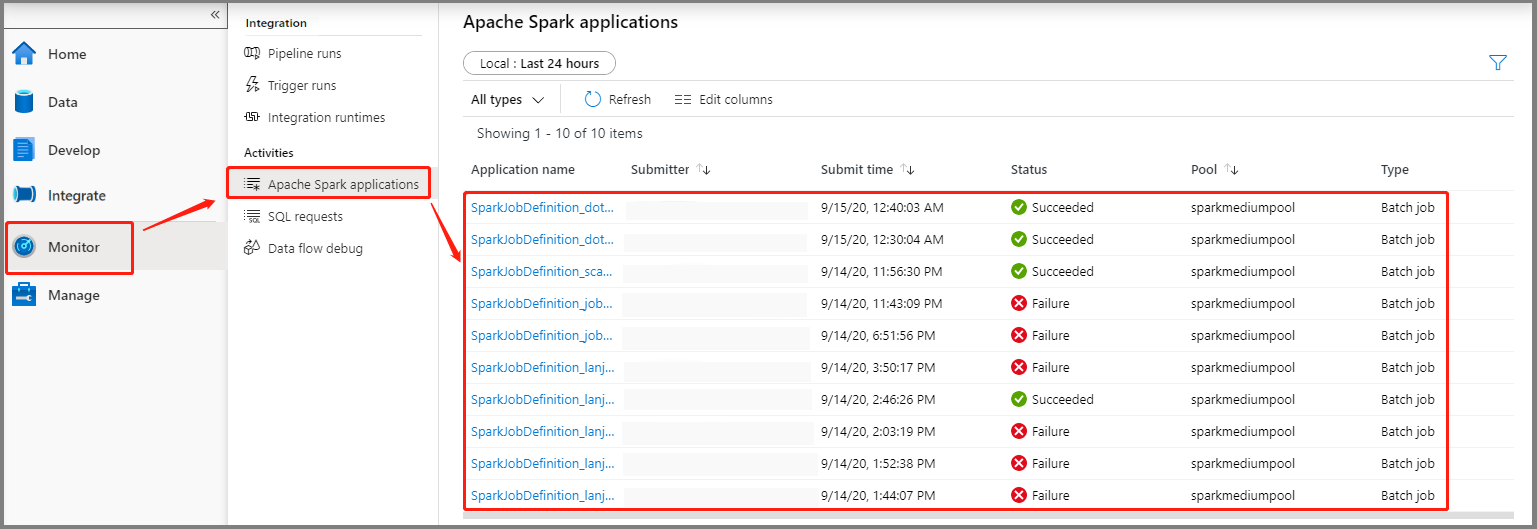 View Spark application