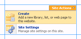 Menu to create a web part