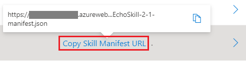 Copy the skill manifest URL.
