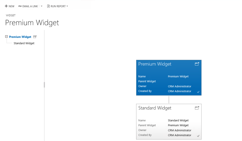 Kontrollprogrammets tre- og flisvisninger.