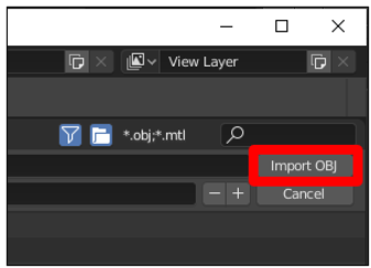 Knappen Import OBJ Knappen Import OBJ.