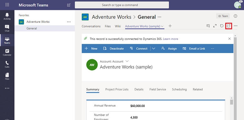 Åpne et innlegg i Dynamics 365-apper Åpne et innlegg i Dynamics 365-apper.