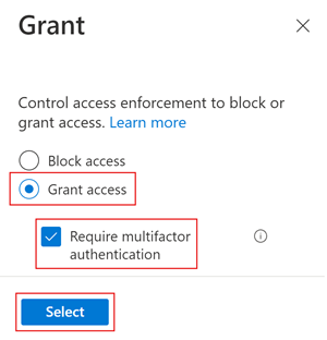 Screenshot showing the option for requiring multifactor authentication.