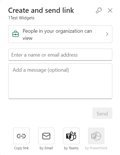 Screenshot showing where to create and send link.