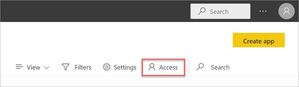 The image shows how to give access to Power BI workspace.