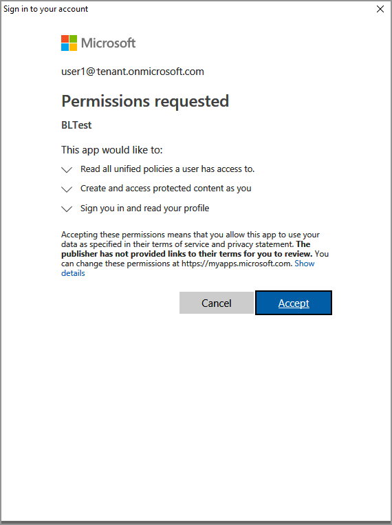 Visual Studio consent