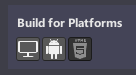 A screen shot of the PC and Android platforms buttons with both platforms selected