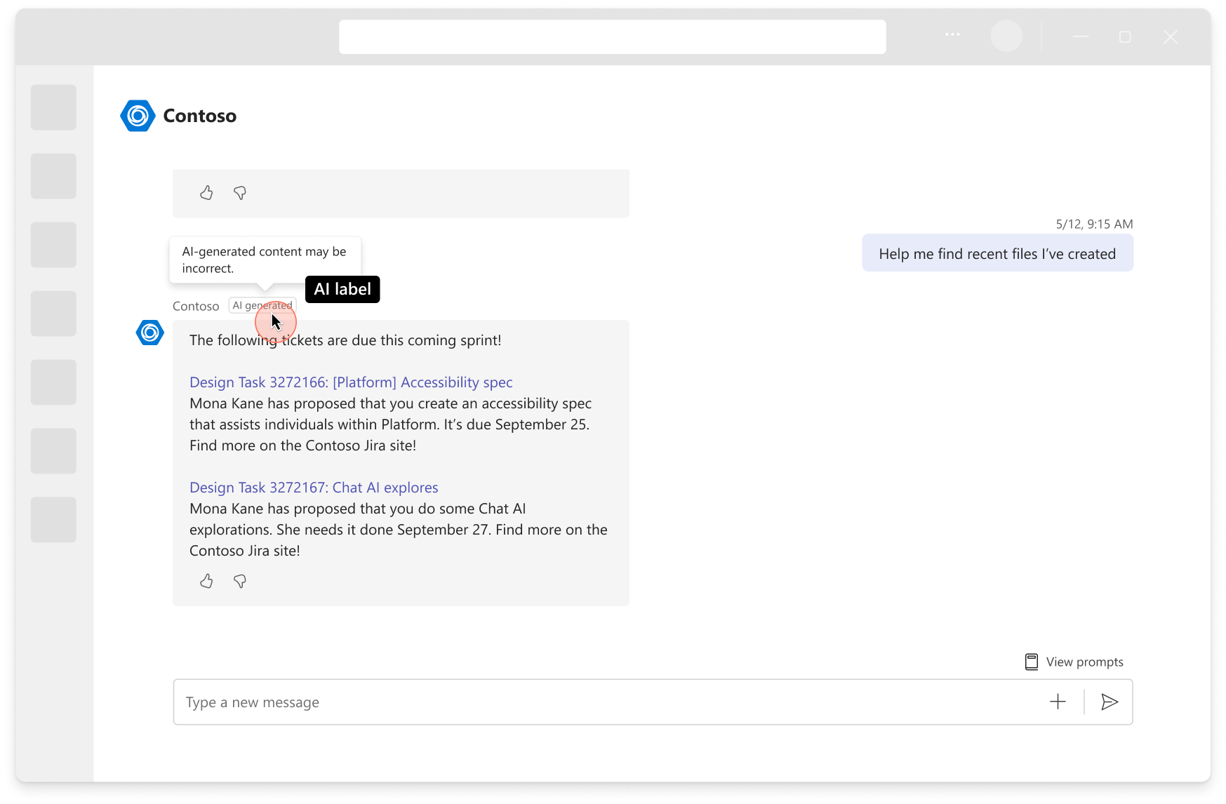 A screenshot of AI labels