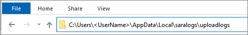 Windows Utforsker-adresselinje for utdata.