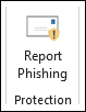 Velg en melding, og velg deretter Phishing-knappen for rapport på det klassiske båndet i Outlook.